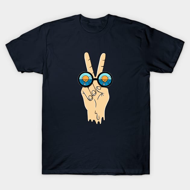 Peace and Beach T-Shirt by coffeeman